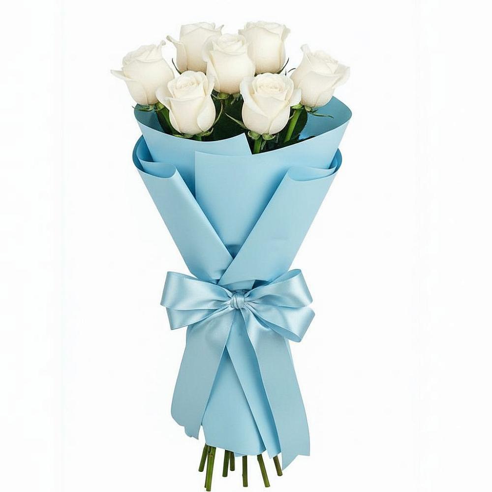 Букет 7 белых роз Проуд в Уляпе