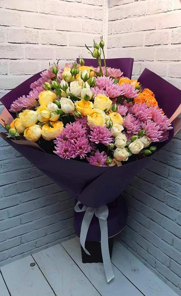 Букет цветов из: Хризантемы и Розы в Уляпе