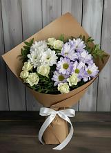 Букет цветов из:  Хризантемы и Розы #REPLACE_PRED# Уляпе