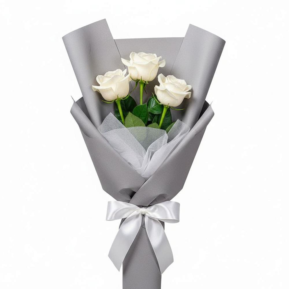 Букет 3 белые розы в Уляпе