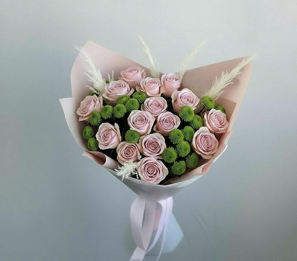 Букет цветов из: Розы и Хризантемы в Уляпе