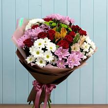 Букет цветов из:  Розы, Хризантемы и Альстромерии в Уляпе