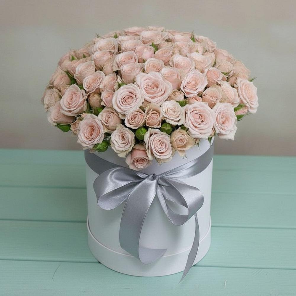 Цветочная композиция из Розы в шляпной коробке в Уляпе